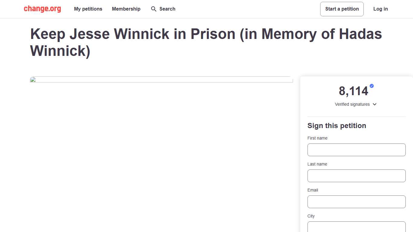 Petition · Keep Jesse Winnick in Prison (in Memory of Hadas Winnick) - United States · Change.org