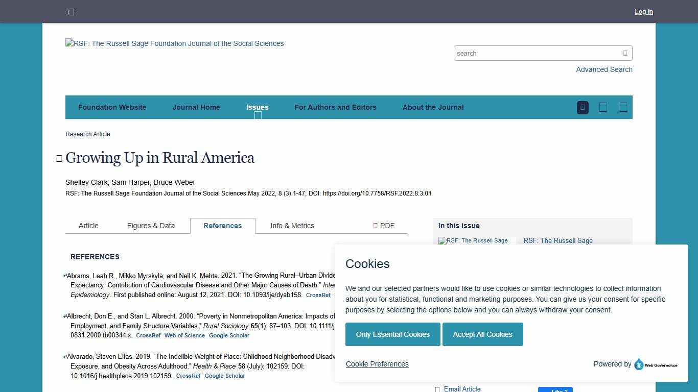 Growing Up in Rural America | RSF: The Russell Sage Foundation Journal of the Social Sciences