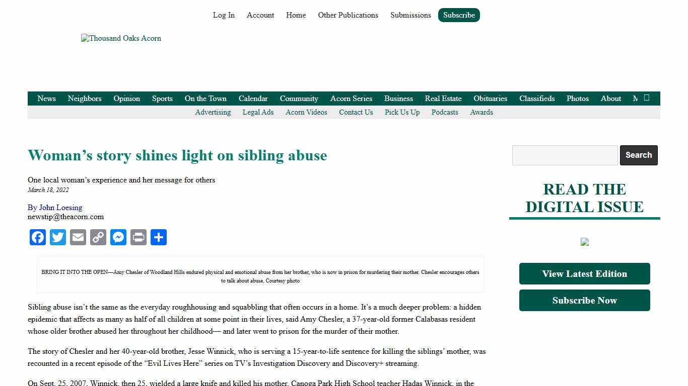 Woman’s story shines light on sibling abuse