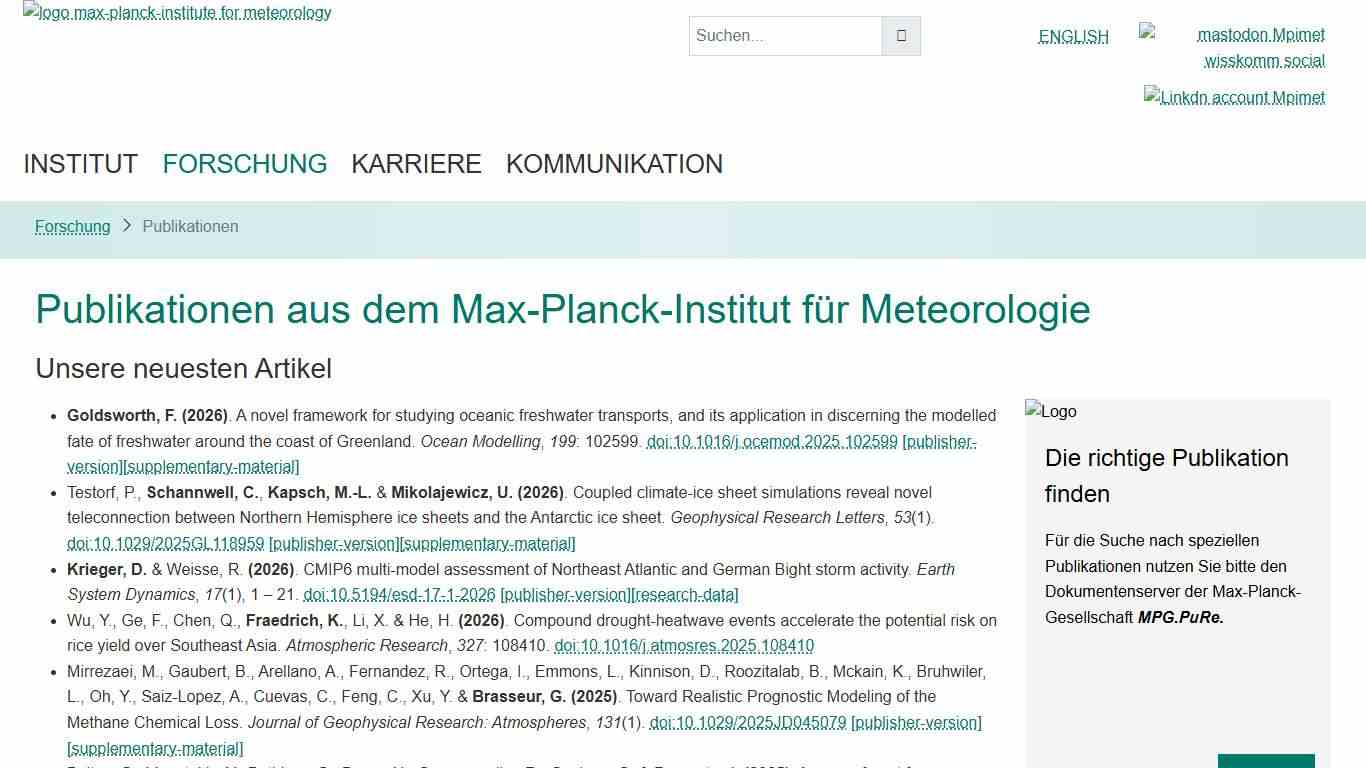 Max-Planck-Institut für Meteorologie: Martin Claußen feiert 70. Geburtstag